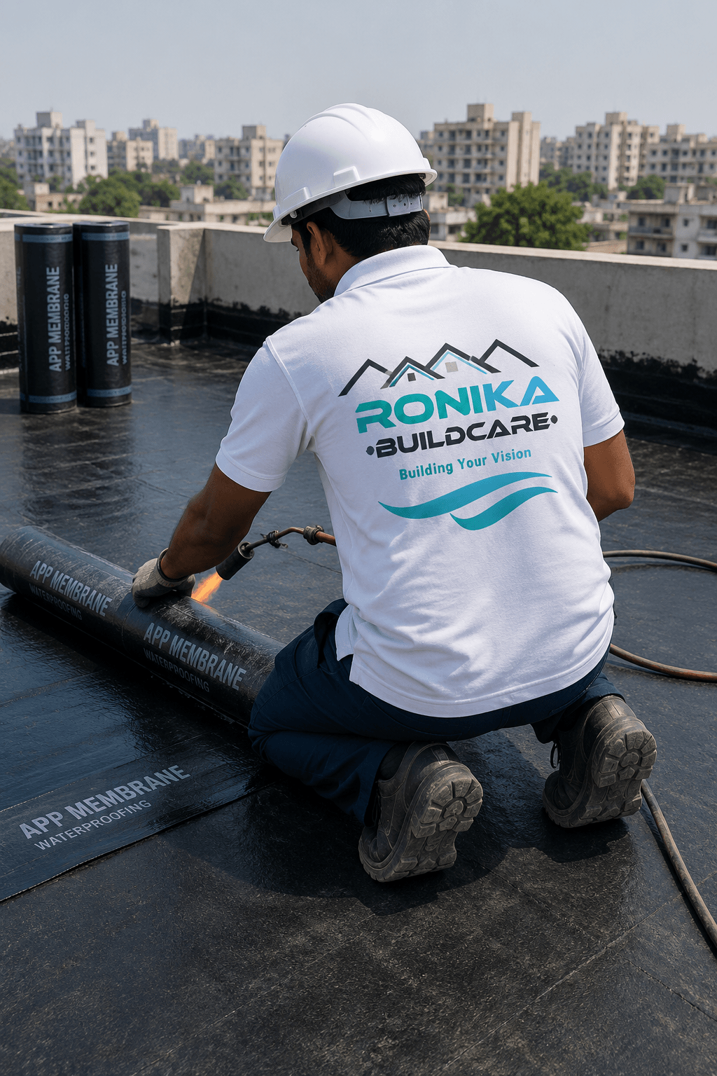 Ronika Build Care Specialist Applying Membrane