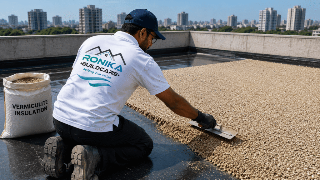Vermiculite Insulation on terrace